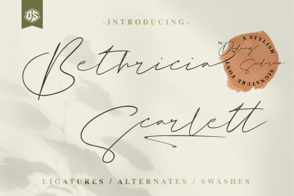 Bethricia Scarlett: A Refined Script Font for Small Business Branding