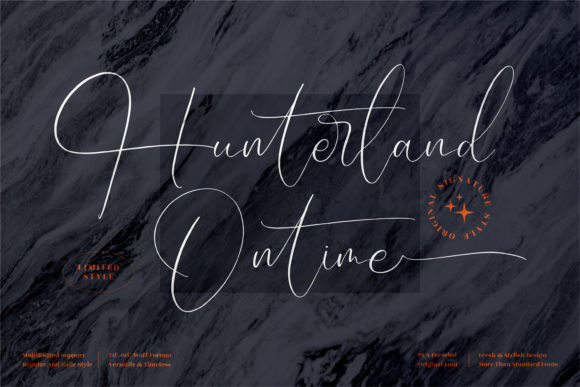 Hunterland Ontime: A Graceful Script Font for Campaign Headlines