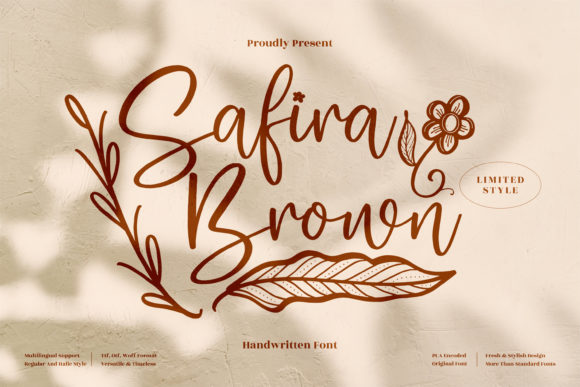 Safira Brown: A Refined Script Font for Digital Branding